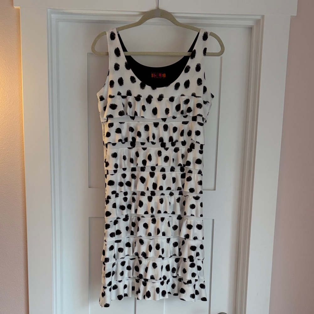Stylish Black and White Polka Dot Dress